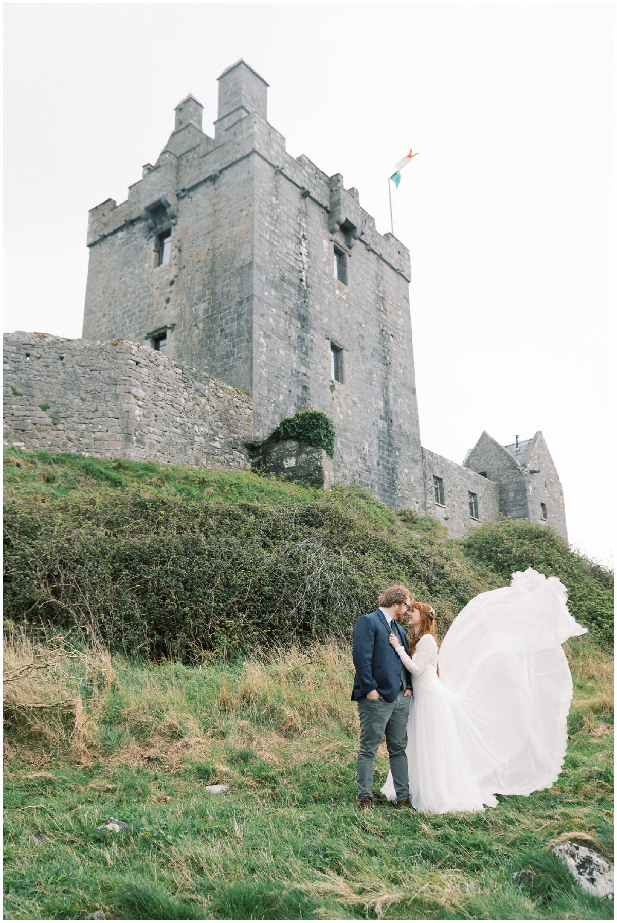 Couple at Dunguaire Castle in Ireland