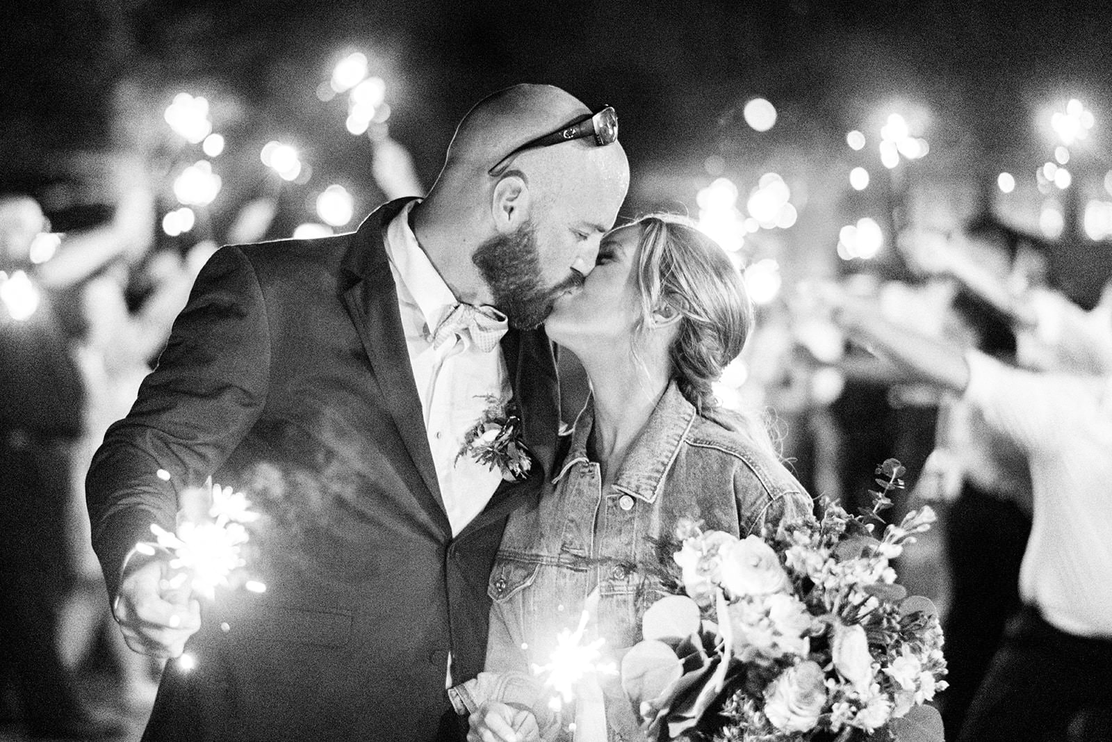 Sparkler exit with Bride and Groom at the Farm at Eagles Ridge wedding in Lancaster, PA