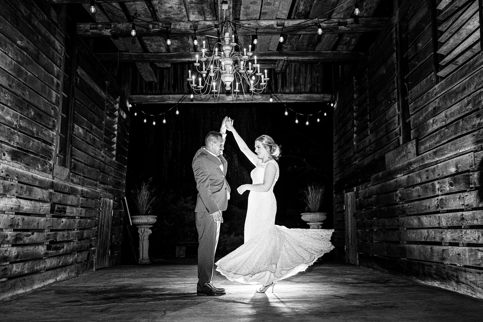 Bride and groom in corn crib at a Historic Acres of Hershey wedding